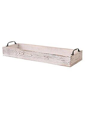 Rustic Wooden Serving Tray Rectangular Pine Wood Coffee Table Snack Organizer